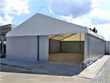 Industrial storage shelter Steel 15x30x6.73 m w/sliding gate, PVC/Metal, White/Grey