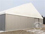 Budynek magazynowy Steel 15x30x6,73m z bramą przesuwną, PCV/metal, biały/szary