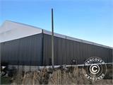 Industrial storage shelter Steel 20x30x7.64 m w/sliding gate, PVC/Metal, White/Grey