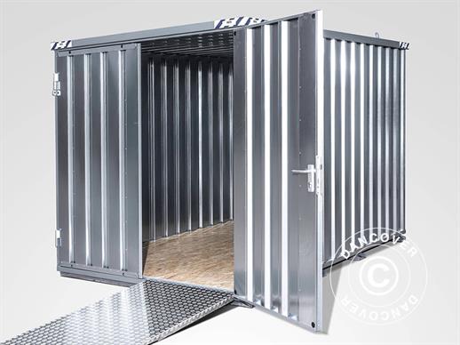Container, Rigel, 2,1x2,1x2,1m con porta a doppio battente, Argento