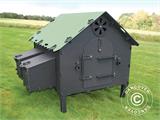 Chicken coop/Hen House, 1.4x1.25x1.12 m, Recycled PVC, Green/Black