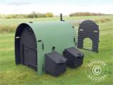 Chicken coop/Hen House w/run, 1.2x2.4x1.02 m, Recycled PVC, Green/Black