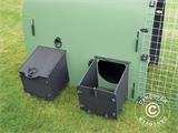 Gallinero con jaula, 1,2x2,4x1,02m, PVC reciclado, Verde/Negro
