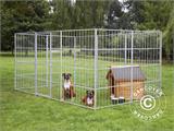Hondenhok en kennel, 2,4x1,2x1,8m, Staal, 2,88m²