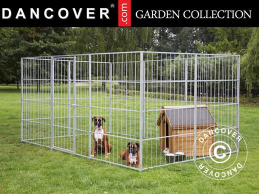Dog run and kennel, 2.4x2.4x1.8 m, Steel, 5.76 m²