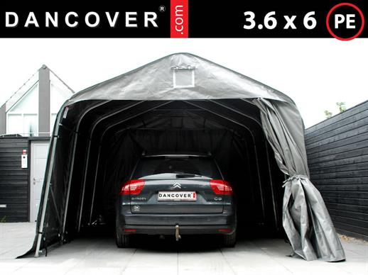 Portable Garage PRO 3.6x6x2.68 m PE, Grey