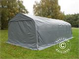 Tente Abri Garage PRO  3,6x8,4x2,68m PVC, avec couverture de sol, Gris