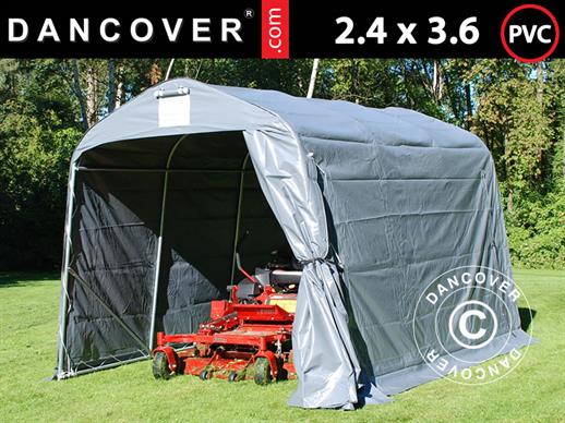 Tenda magazzino PRO 2,4x3,6x2,34m PVC, Grigio