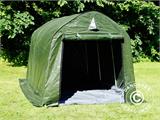 Tente de stockage PRO 2x3x2m PE, avec couverture de sol, Vert/Gris