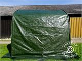 Carpa de almacenamiento PRO 2x2x2m PE, con cubierta de terreno, Verde/gris