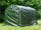 Tente de stockage PRO 2,4x2,4x2m PE, avec couverture de sol, Vert/Gris