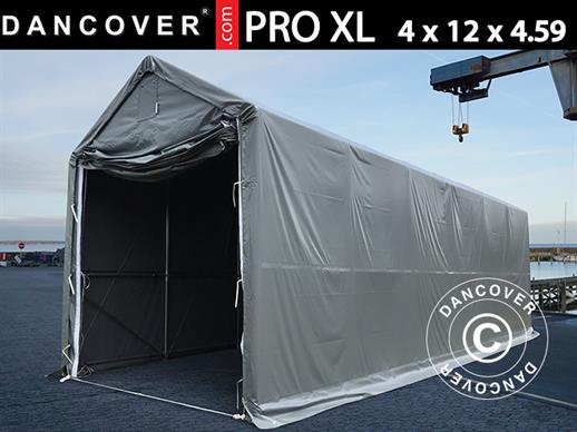 Tente de Stockage PRO XL 4x12x3,5x4,59m, PVC, Gris
