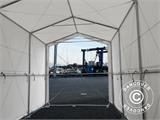 Tente de Stockage PRO XL 4x10x3,5x4,59m, PVC, Blanc