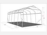 Tente Abri Garage PRO 3,6x6x2,68m PVC, avec couverture de sol, Vert/Gris