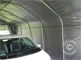 Garagem portátil PRO 3,6x7,2x2,68m em PE com cobertura de solo, Cinza