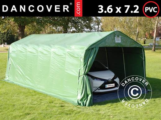 Namiot garażowy PRO 3,6x7,2x2,68m PCV z podłogą, Zielony