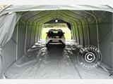 Garagem portátil PRO 3,6x8,4x2,7m em PVC com cobertura de solo, Cinza