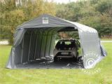 Garagem portátil PRO 3,6x8,4x2,7m em PVC com cobertura de solo, Cinza