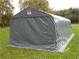 Tente Abri Garage PRO 3,6x7,2x2,68m PVC, avec couverture de sol, Gris