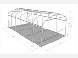Namiot garażowy PRO 3,6x7,2x2,68m PVC, z Podłogą PVC, Zielony/Szary