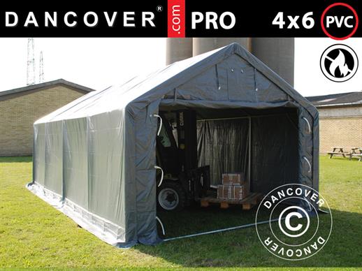 Storage shelter PRO 4x6x2x3.1 m, PVC, Grey