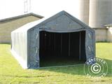 Capannone tenda PRO 4x12x2x3,1m, PVC, Grigio