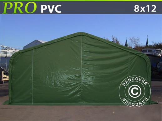 Carpa grande de almacén PRO 8x12x4,4m PVC, Verde