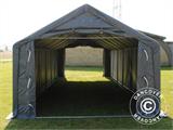 Tente de Stockage PRO 4x12x2x3,1m, PVC, Gris