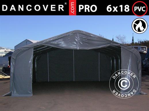 Namiot magazynowy PRO 6x18x3,7m PVC, Szary