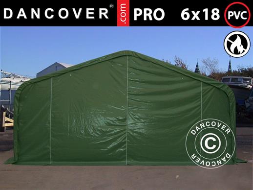 Namiot magazynowy PRO 6x18x3,7m PCV, Zielony