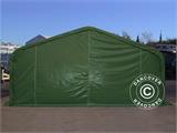 Tenda de armazenagem PRO 6x18x3,7m PVC c/ painel de cobertura de teto, Verde