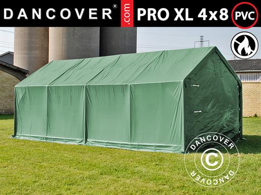 Tenda de armazenagem PRO 4x8x2,5x3,6m, PVC, Verde