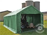 Tenda de armazenagem PRO 4x8x2,5x3,6m, PVC, Verde