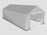 Capannone tenda PRO 3x8x2x2,82m, PVC, Grigio