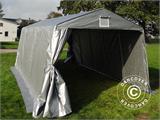 Tente Abri Garage Basic, 3,3x3,6x2,4m PE, Gris