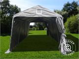 Tente Abri Garage Basic, 3,3x7,2x2,4m PE, Gris