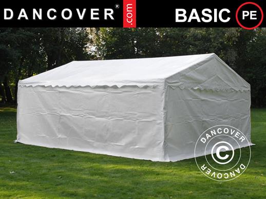 Tente de stockage Basic 2-en-1, 5x6m PE, blanc