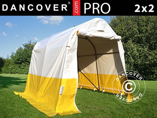 Tente de stockage PRO 2x2x2m, PVC, blanc/jaune, retardateur de flammes