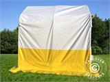 Tente de stockage PRO 2x2x2m, PVC, blanc/jaune, retardateur de flammes