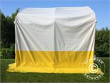 Tente de stockage PRO 2,4x2,4x2m, PVC, blanc/jaune, retardateur de flammes
