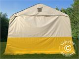 Tente de stockage PRO 3,6x4,8x2,68m, PVC, blanc/jaune, retardateur de flammes