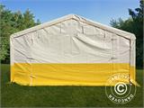 Tente de stockage PRO 5x10m, PVC, blanc/jaune, retardateur de flammes