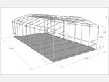 Tenda de armazenagem PRO 6x12x3,7m PVC c/painel de cobertura de teto, Verde