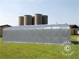Tenda de armazenagem PRO 6x12x3,7m PVC c/painel de cobertura de teto, Cinza