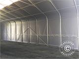 Capannone tenda PRO 6x12x3,7m PVC con pannello centrale, Grigio