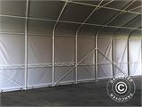 Carpa grande de almacén PRO 6x12x3,7m PVC con panel tragaluz de techo, Gris