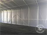 Tente de Stockage PRO 6x12x3,7m PVC avec lucarne, Gris