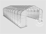 Capannone tenda PRO 6x12x3,7m PVC con pannello centrale, Grigio