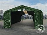 Tenda de armazenagem PRO 7x7x3,8m PVC c/painel de cobertura de teto, Verde