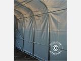 Noliktavas telts PRO 7x7x3,8m PVC ar gaismas caurlaidīgu jumta paneli, Zaļš